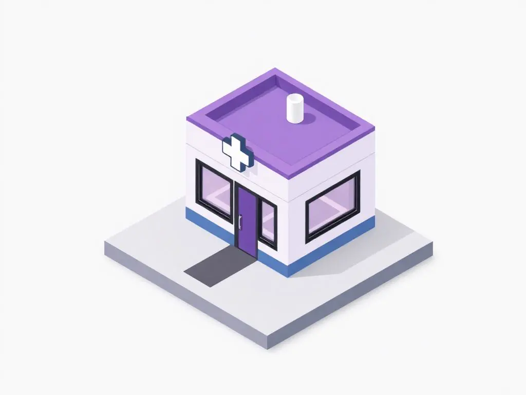 Isometric medical clinic illustration