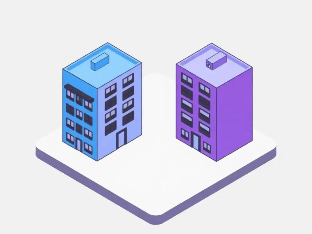 Isometric apartment buildings illustration