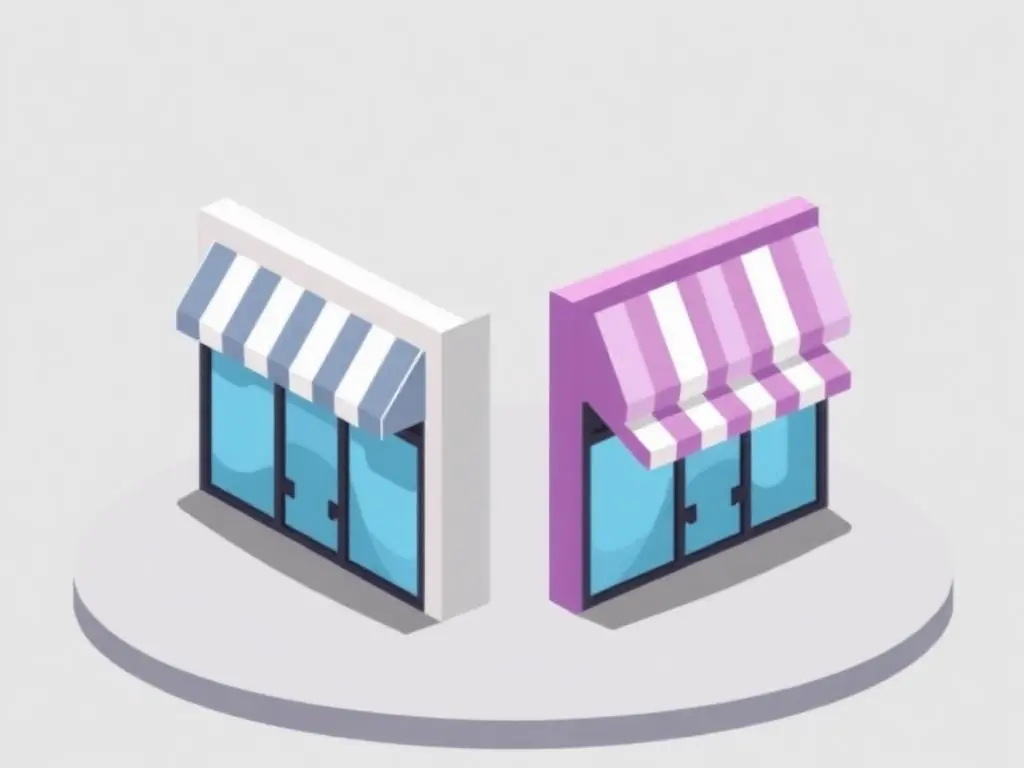 Isometric storefronts illustration