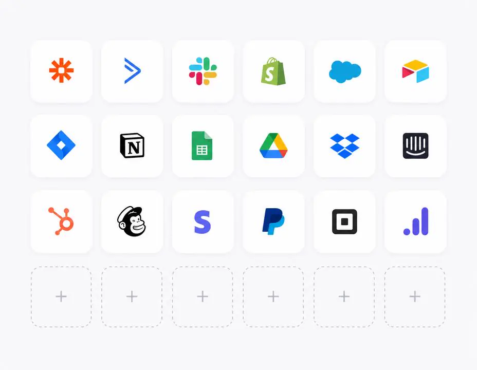 Grid of app integration logos