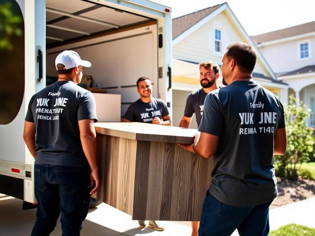 Junk removal crew loading a truck